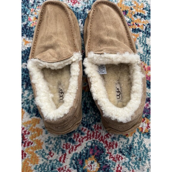 UGG Ascot Mens Size 9 Brown Suede Slipper Shoes Slip On Wool‎ Lined main image 5